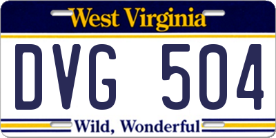 WV license plate DVG504
