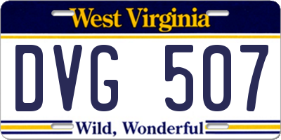 WV license plate DVG507