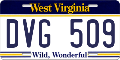 WV license plate DVG509