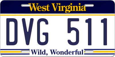 WV license plate DVG511