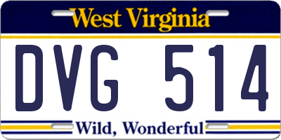 WV license plate DVG514