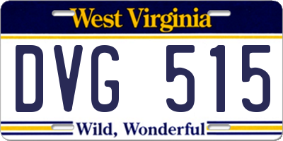 WV license plate DVG515