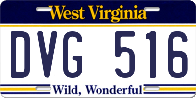 WV license plate DVG516