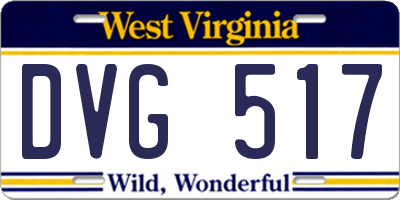 WV license plate DVG517