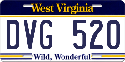 WV license plate DVG520
