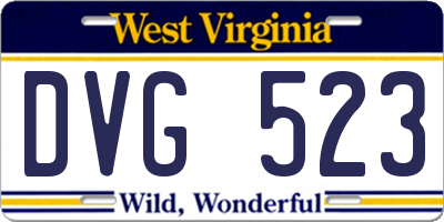 WV license plate DVG523