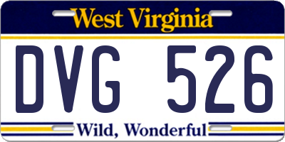 WV license plate DVG526