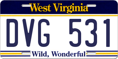 WV license plate DVG531