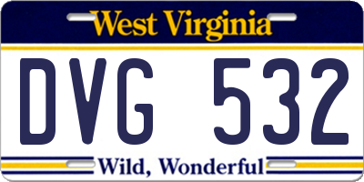 WV license plate DVG532