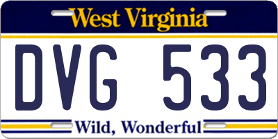 WV license plate DVG533