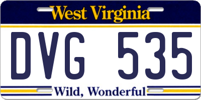 WV license plate DVG535