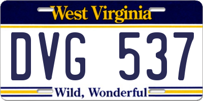 WV license plate DVG537