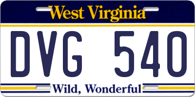 WV license plate DVG540