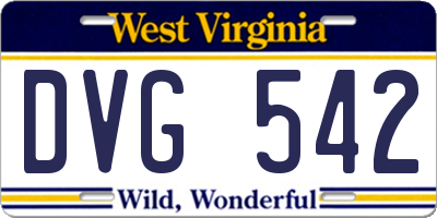 WV license plate DVG542