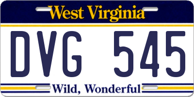 WV license plate DVG545