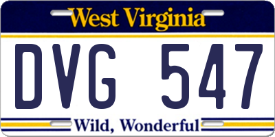 WV license plate DVG547