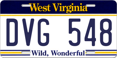 WV license plate DVG548