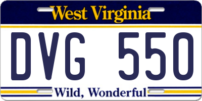 WV license plate DVG550