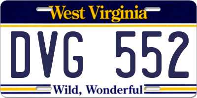 WV license plate DVG552