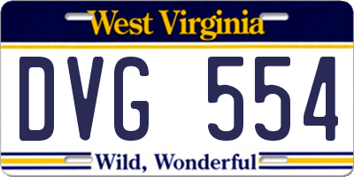 WV license plate DVG554