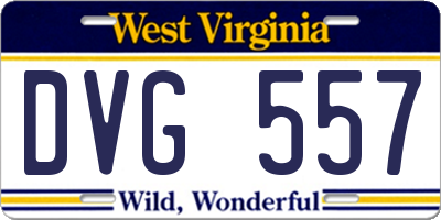 WV license plate DVG557
