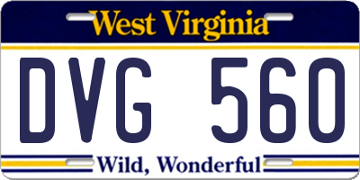 WV license plate DVG560