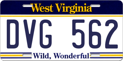 WV license plate DVG562