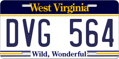 WV license plate DVG564