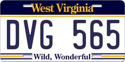 WV license plate DVG565