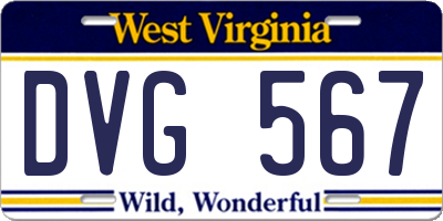 WV license plate DVG567