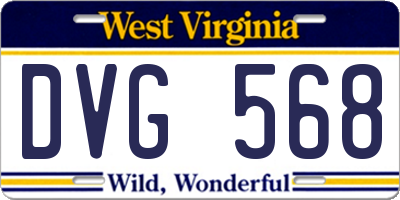 WV license plate DVG568