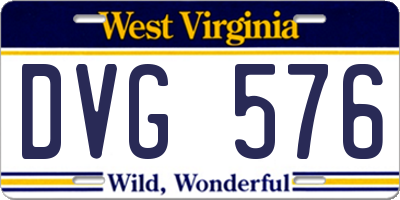 WV license plate DVG576