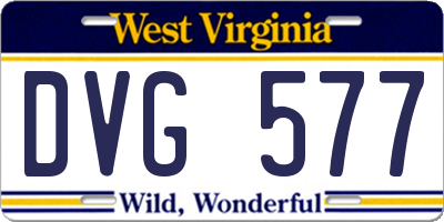 WV license plate DVG577