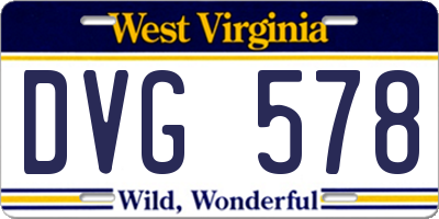WV license plate DVG578