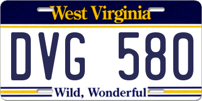 WV license plate DVG580