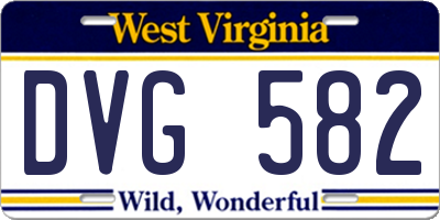 WV license plate DVG582