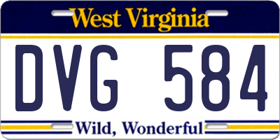 WV license plate DVG584