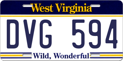 WV license plate DVG594