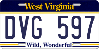 WV license plate DVG597