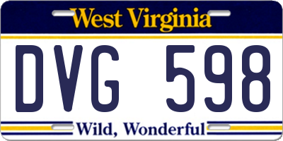 WV license plate DVG598