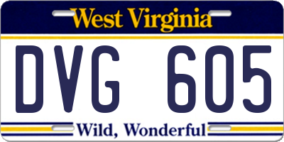 WV license plate DVG605