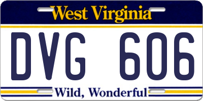 WV license plate DVG606