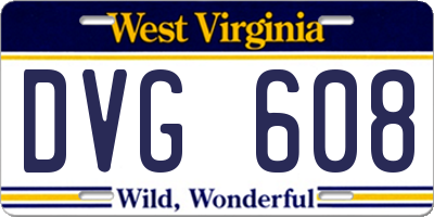 WV license plate DVG608