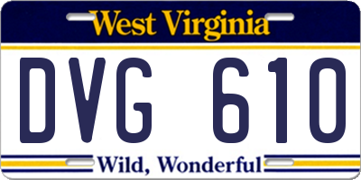 WV license plate DVG610
