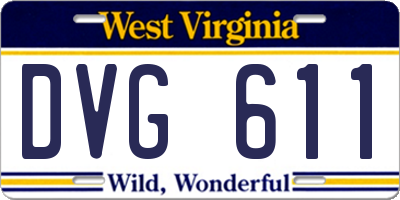 WV license plate DVG611