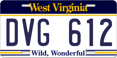 WV license plate DVG612