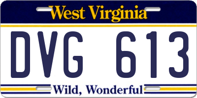 WV license plate DVG613