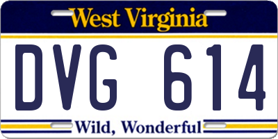 WV license plate DVG614