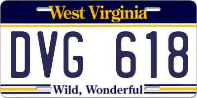 WV license plate DVG618