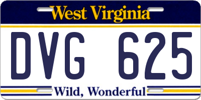 WV license plate DVG625